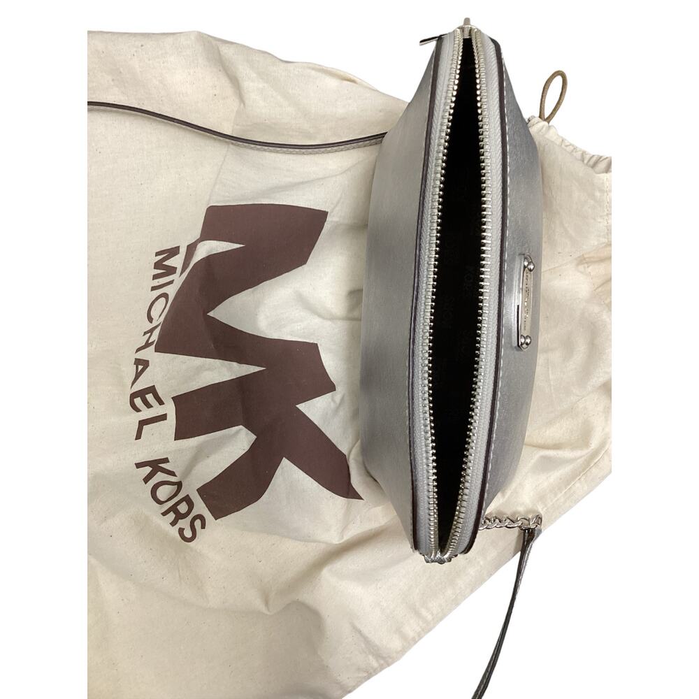 Michael Kors Purse Women’s One Size Crossbody Saffiano Leather Dust Bag Silver - Picture 8 of 11